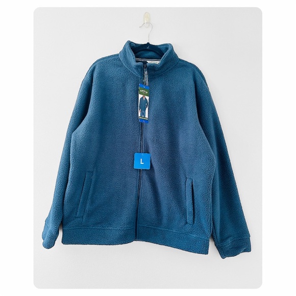 ★ NWT Orvis Men’s Full Zip Heavyweight Fleece Jacket - Blue ★ - Picture 4 of 16